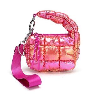 Women's Cute Mini Quilted Wristlet Gift Pouch Puffer Evening Bag